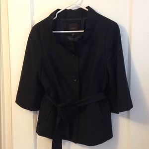 The Limited ruffle-neck 3/4 sleeve blazer